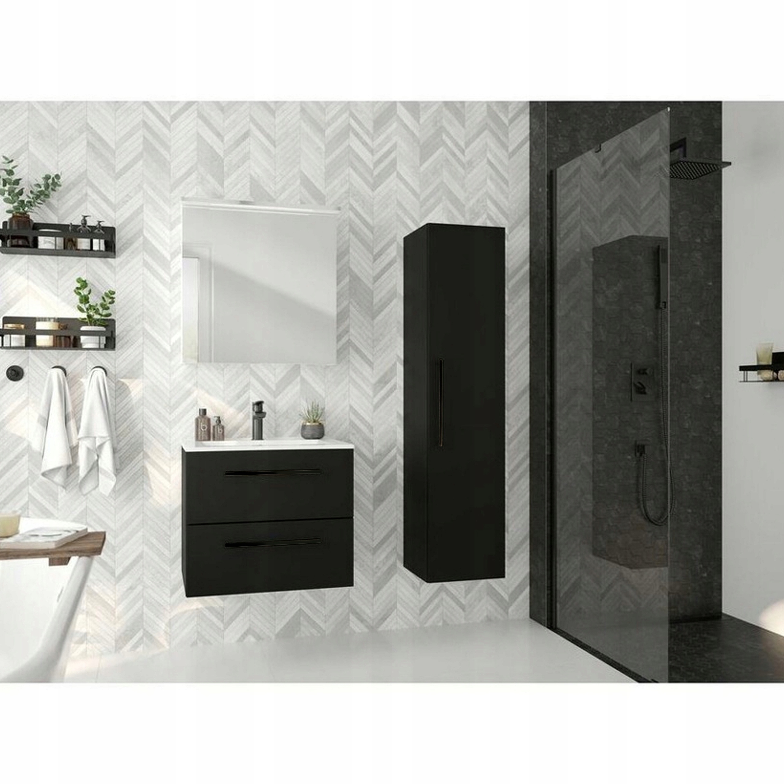 STAMAR meuble salle de bain noir 4