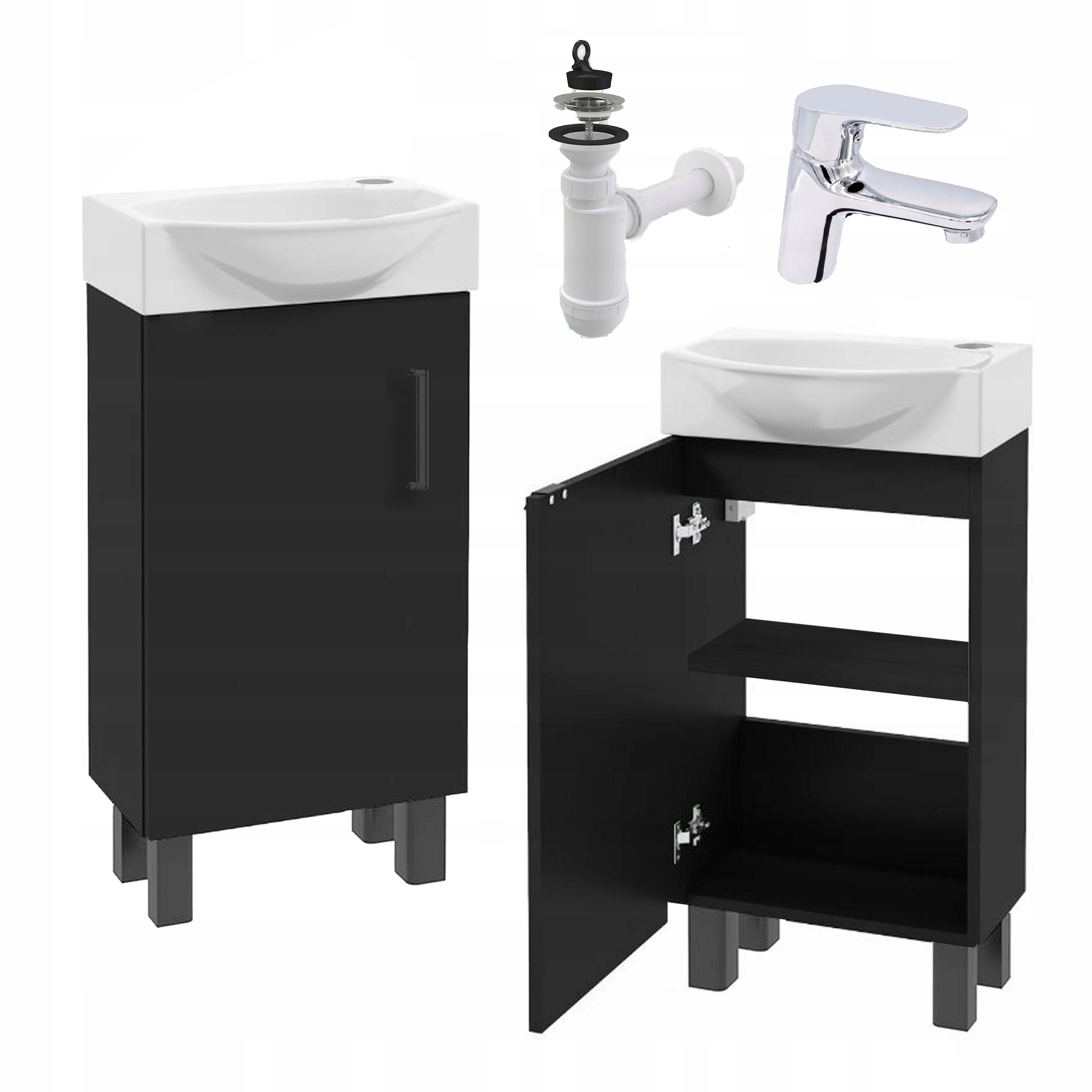STAMAR meuble salle de bain noir 1