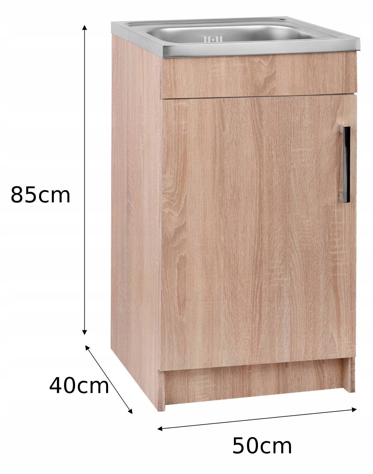 Stamar | Meuble cuisine sous évier 50x40 cm Chêne Sonoma - Vue 2