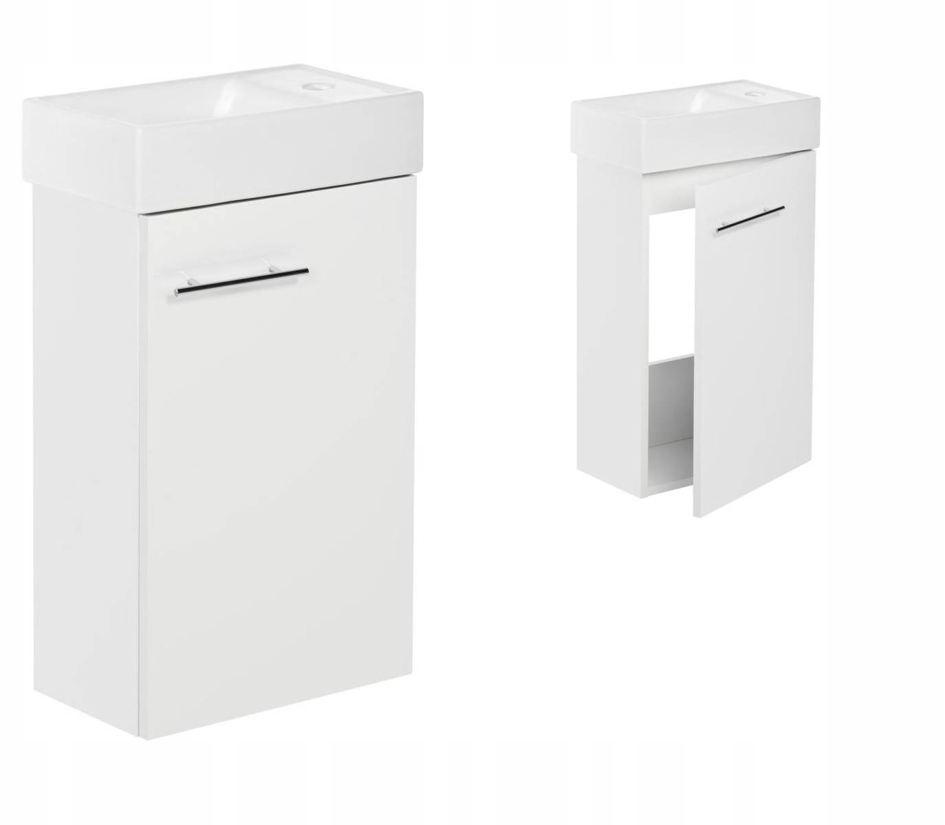 Stamar | Meuble Salle de Bain 50 Slim Blanc brillant - Vue 1