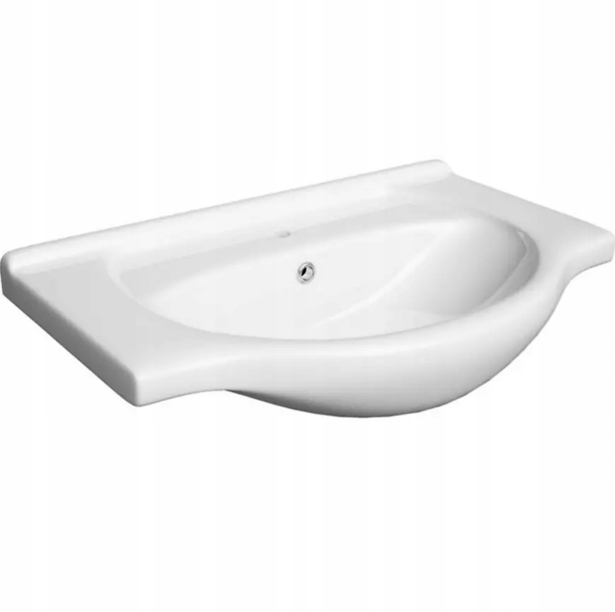 STAMAR Meuble de salle de bain avec lavabo - 65 cm - Blanc brillant ...