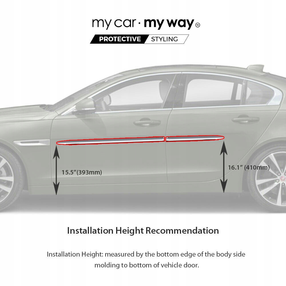 Instalación de las molduras cromadas del Jaguar XE