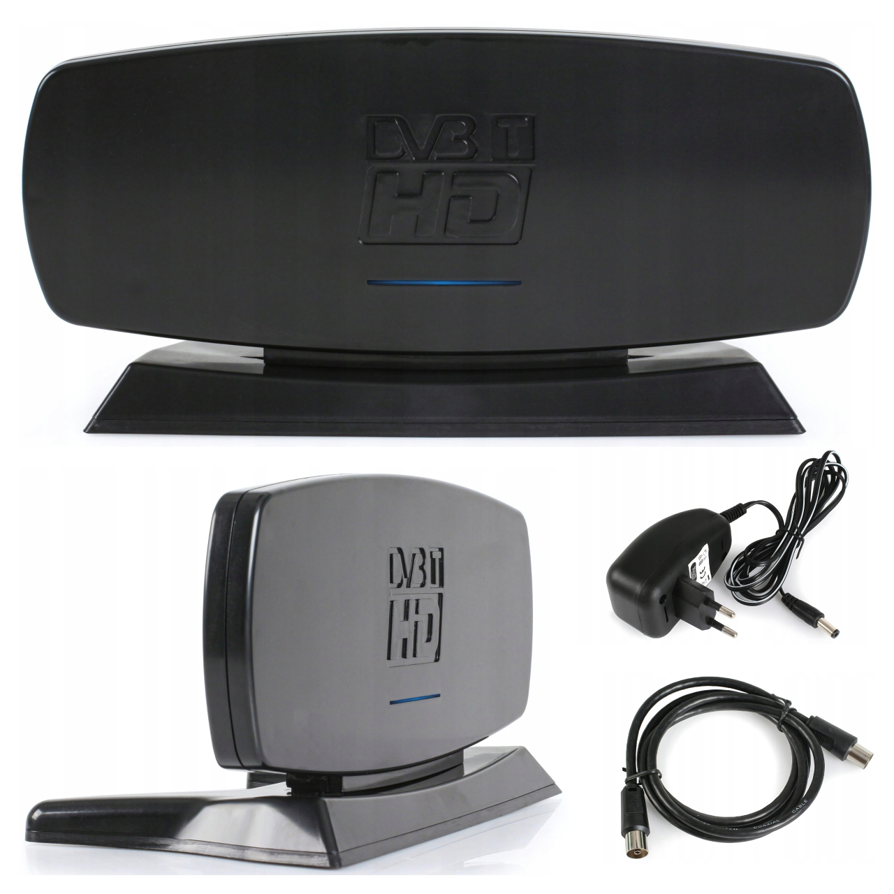 Aktive DVB-T2 HD-400-Innenantenne mit Verstärker und FM-Radio
