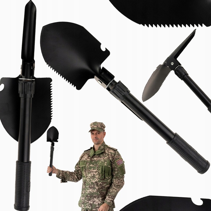 Pelle Pliante Multifonction Scie Pioche Survie Camping Randonnée