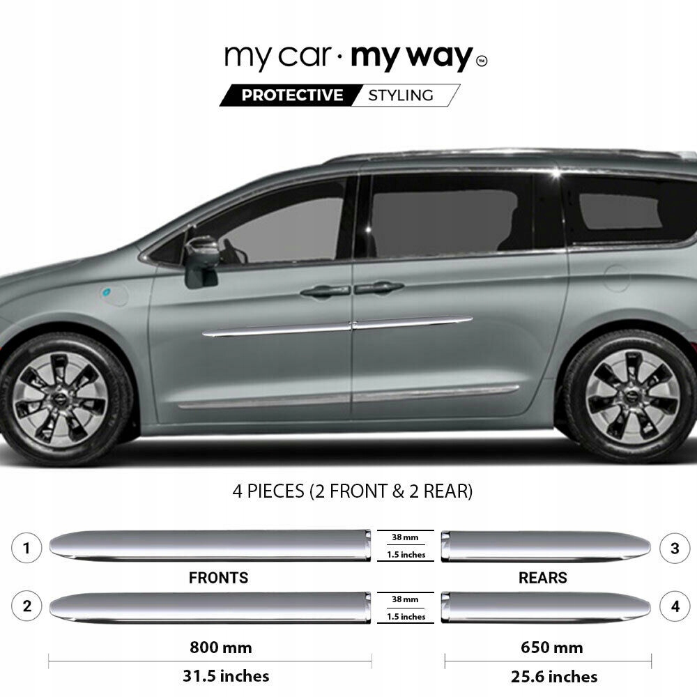 Primer plano de la tira cromada del Chrysler Pacifica
