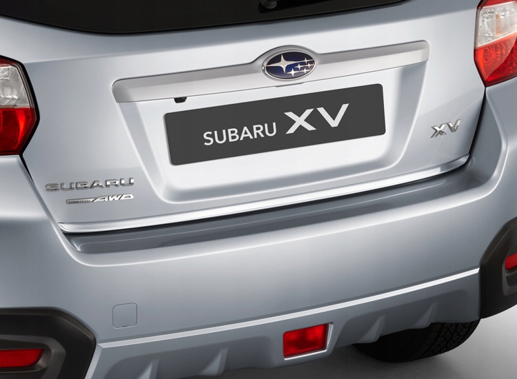 Profilo cromato per bagagliaio Subaru XV - vista ravvicinata