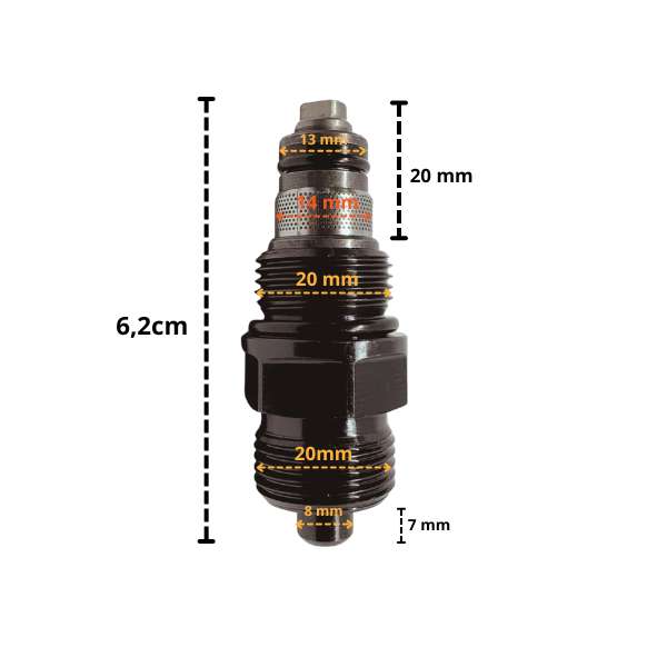 Sicherheitsventil (Rückschlagventil) für Stößel 14 mm / G20 - Produktfoto