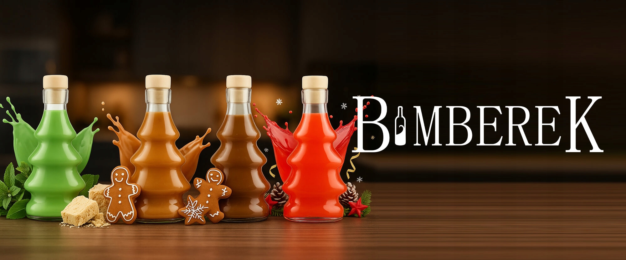 Juego de botellas 3D con forma de árbol de Navidad 100ML con Corcho
