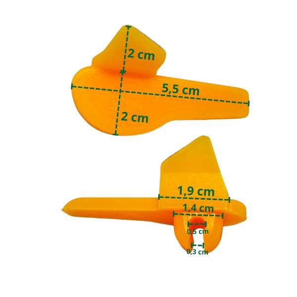 Cache en plastique pour pied de fixation type BB - dimensions
