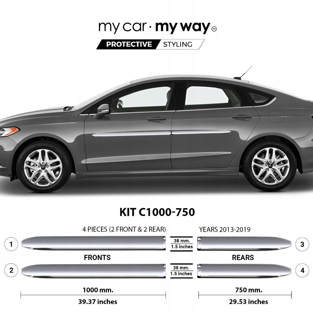Ford Mondeo chrome strips - detail