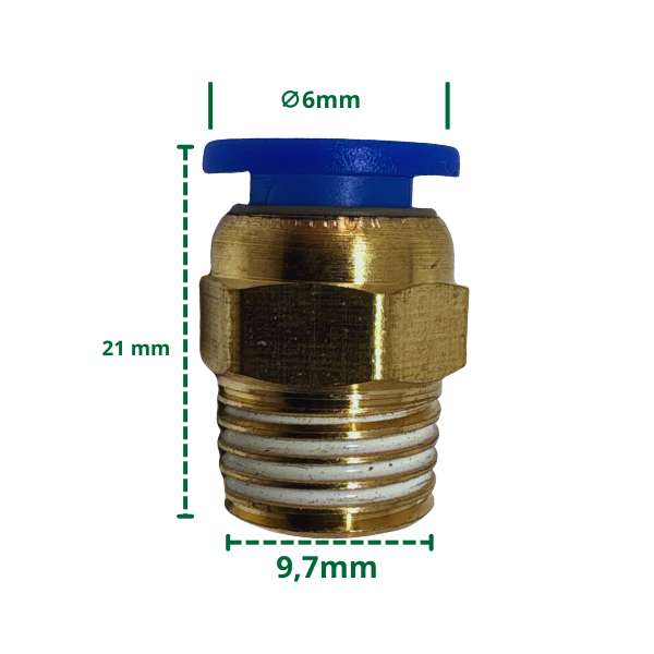 Cavo di collegamento per spina da 6 mm / filettatura da 9,7 mm - dimensioni dell'elemento