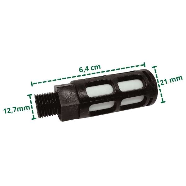 Silenziatore in plastica grande, filettatura 12,7 mm - foto del prodotto
