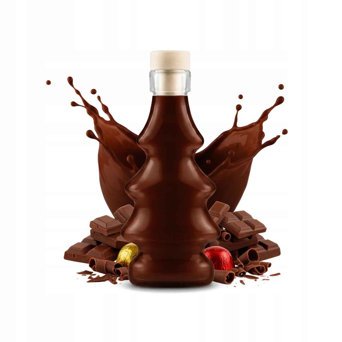 Botella de árbol de Navidad con contenido - ejemplo de uso