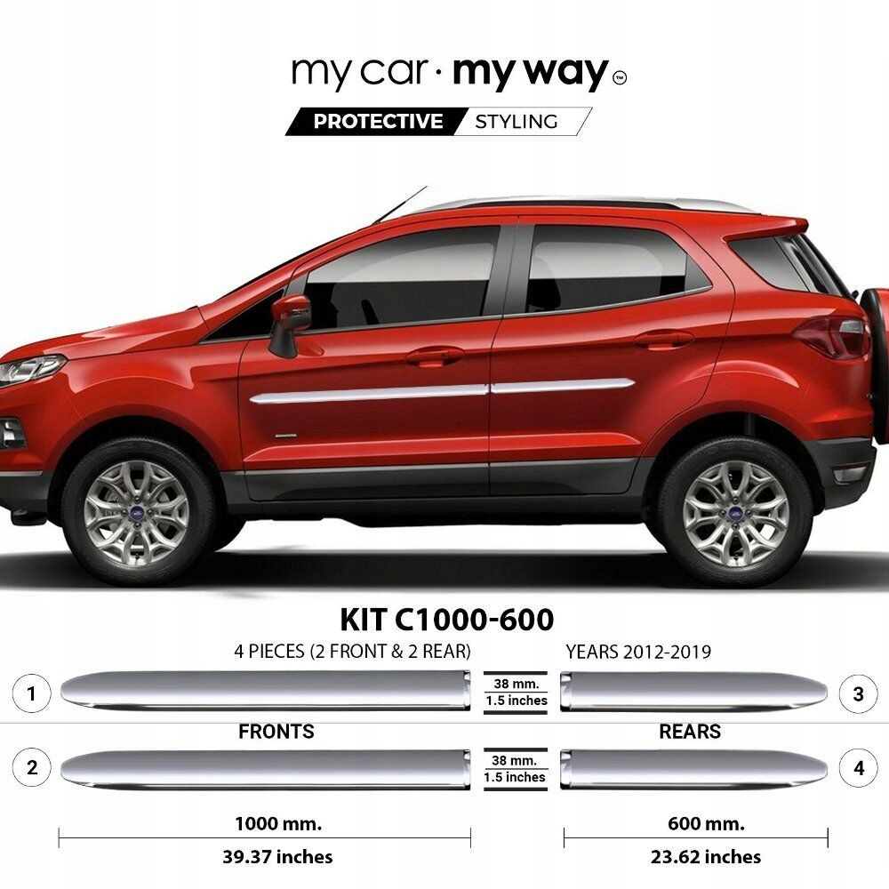 Detalle de las tiras cromadas del Ford EcoSport
