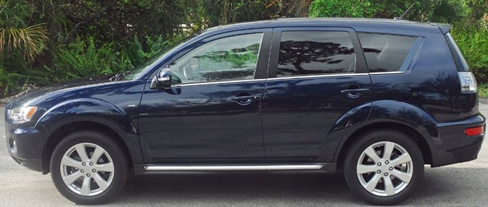 Tiras cromadas para Mitsubishi Outlander II - vista lateral
