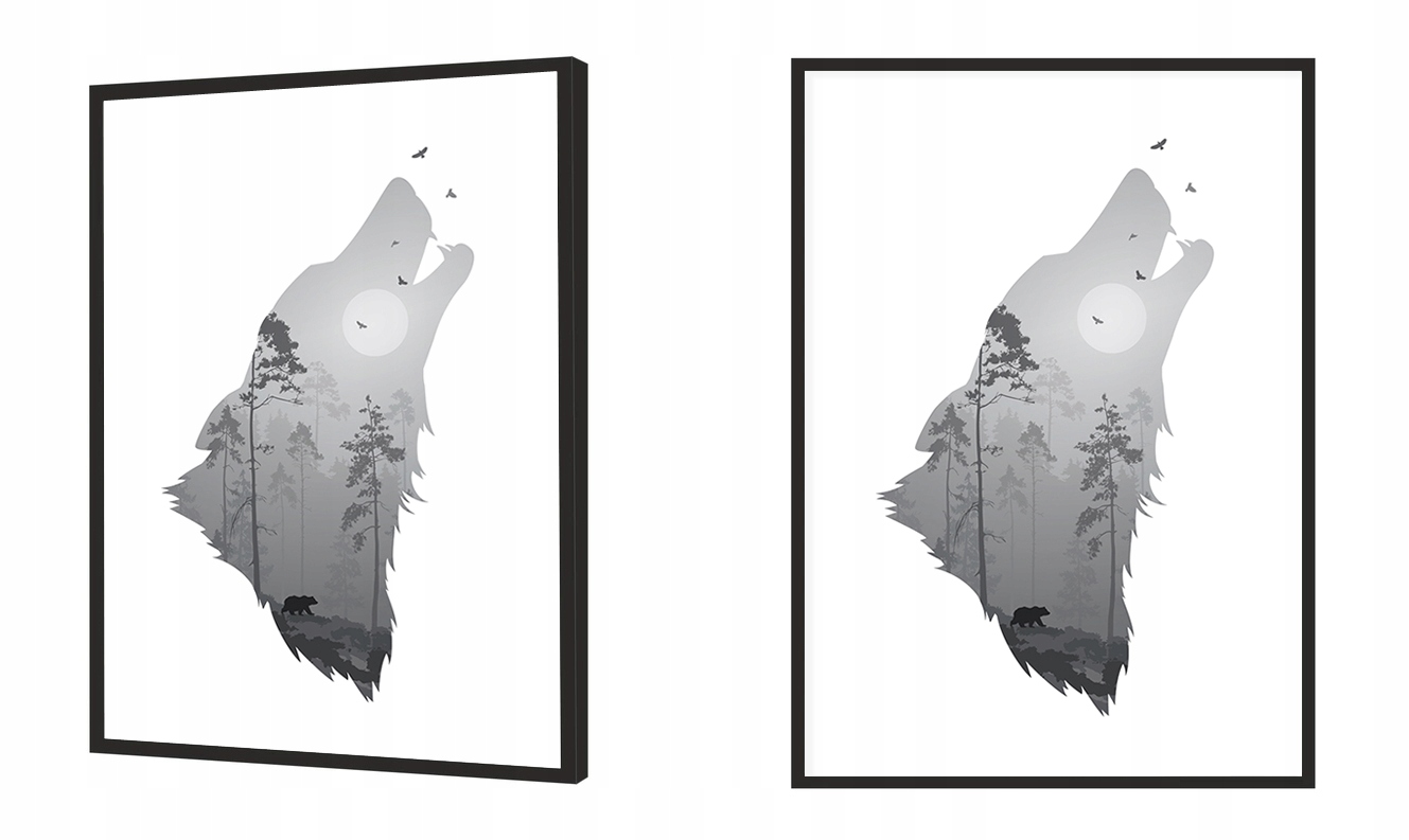 Bild Poster im Rahmen 33x43 cm Wolf P1782