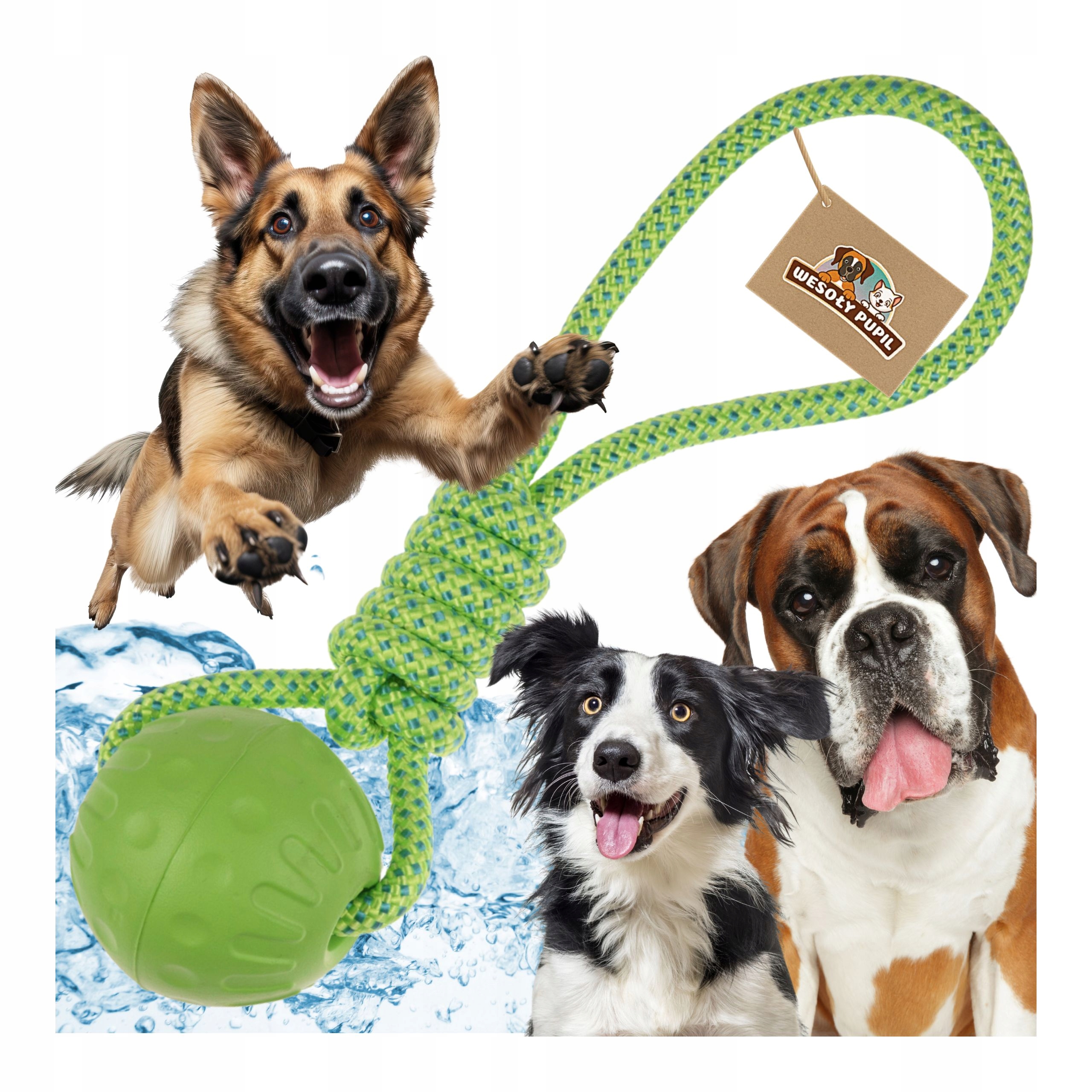 Juguete para perros FLOTANTE AQUA con cuerda SZARPAK de espuma EVA