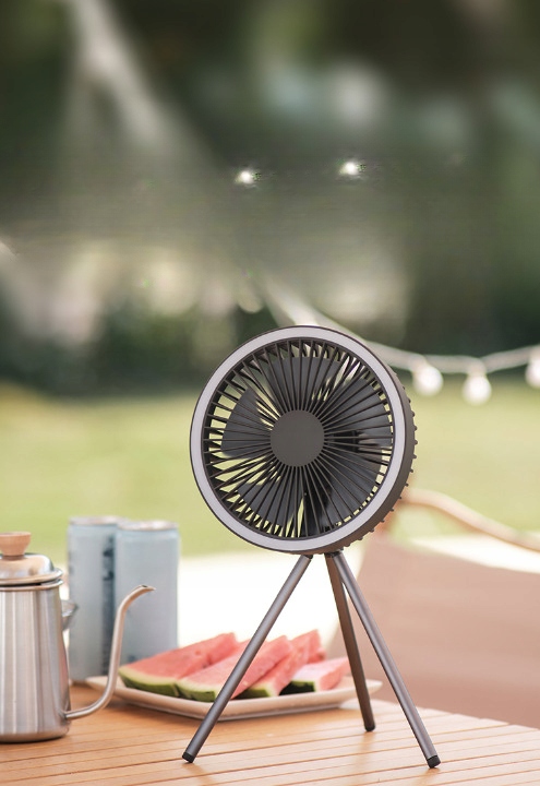 HONEYYEAR Ventilatore Da Tavolo USB Ricaricabile 5000 MAh: 5 Velocità Con Modalità Controllo Temperatura, Luce Notturna E Timer - Per Campeggio E Casa