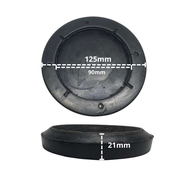 Pavé en caoutchouc pour cric rotatif - dimensions