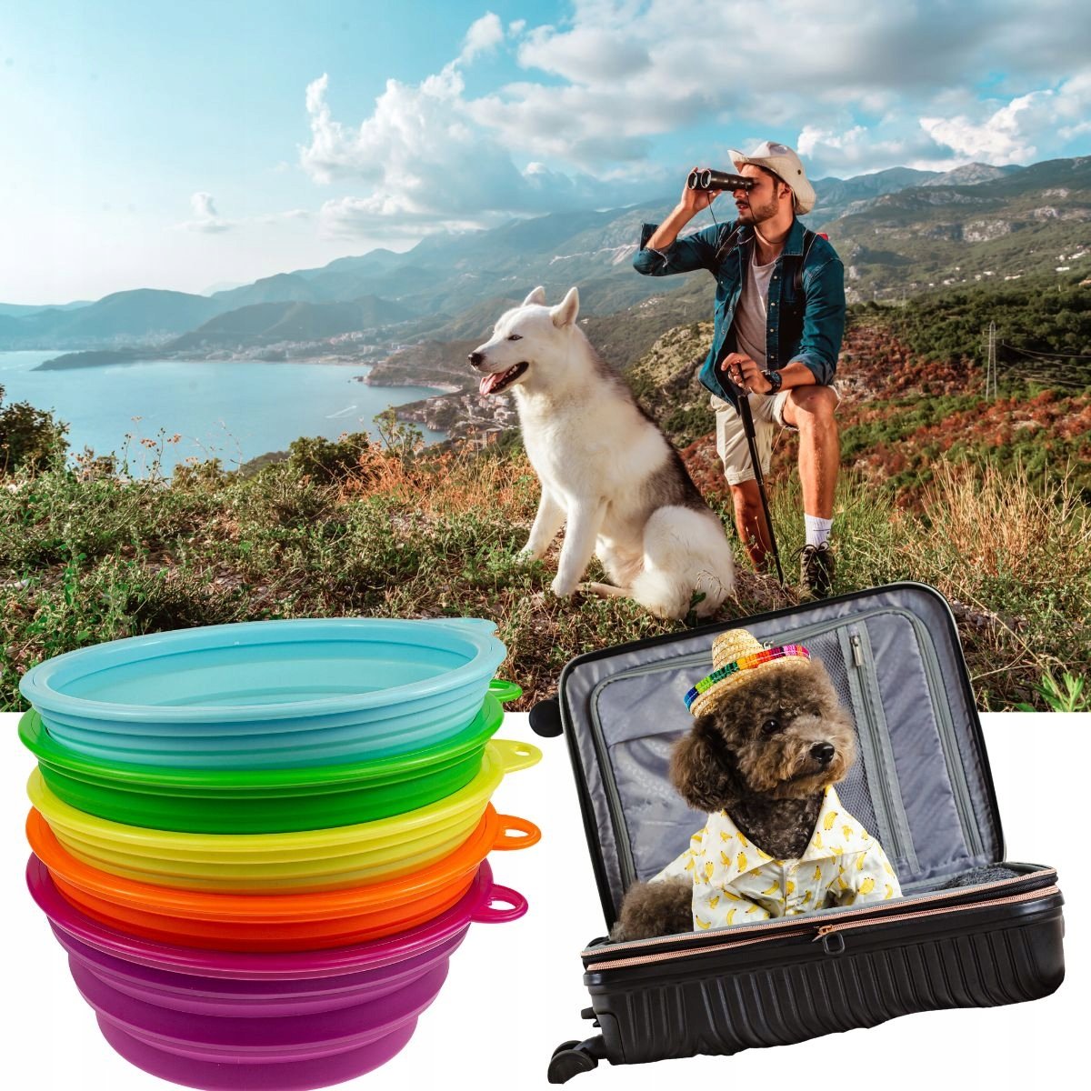 Faltbarer Hundenapf 350ml Silikon - Tragbarer Wasserspender Für Outdoor