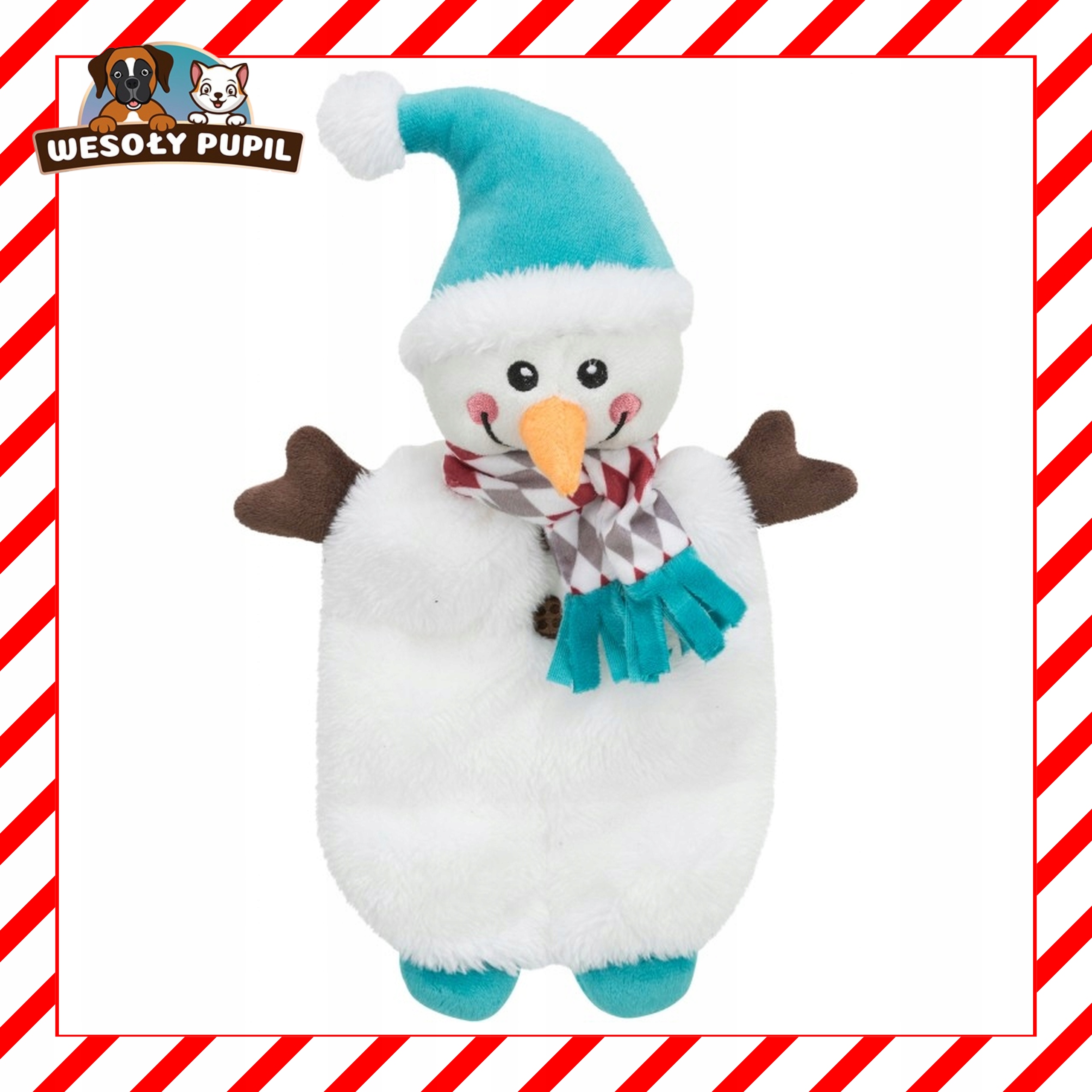 Giocattolo natalizio per cani PUPAZZO DI NEVE per le feste