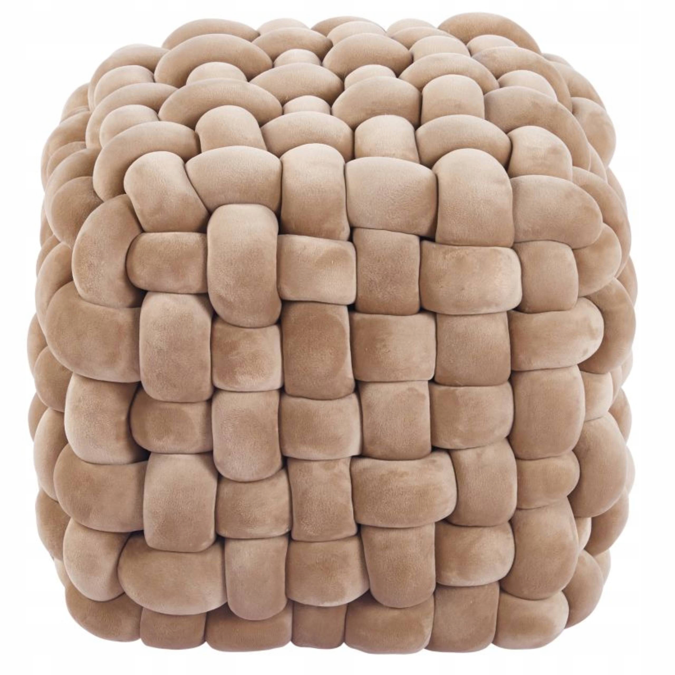Pouf cappuccino in velluto P7-FX