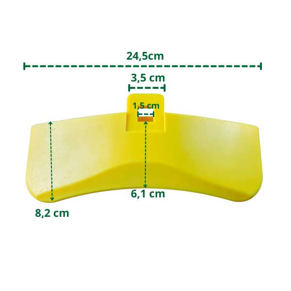 Tapa de plástico para la cubeta del martillo - dimensiones