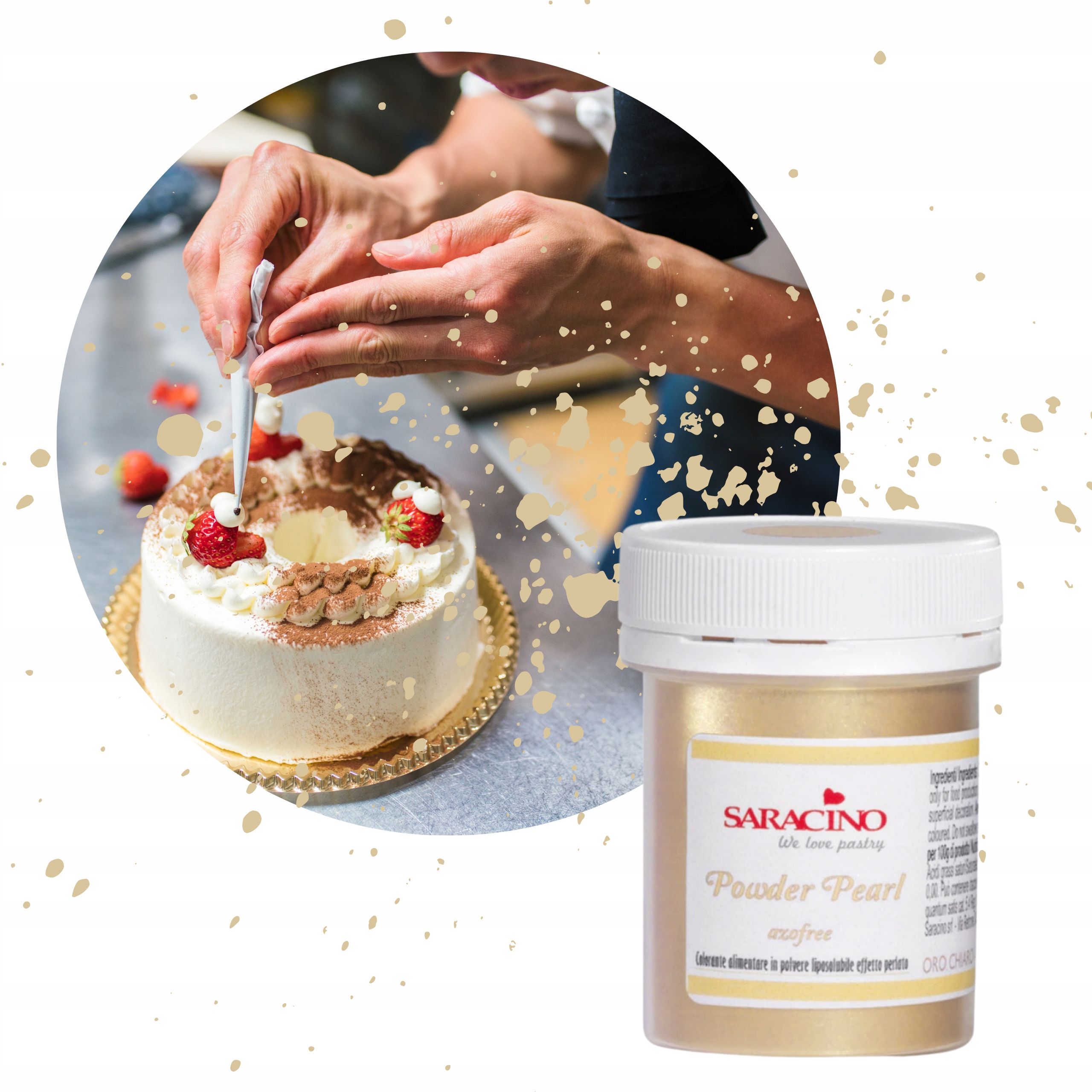 Colorant alimentaire en poudre Saracino - or, 5 g