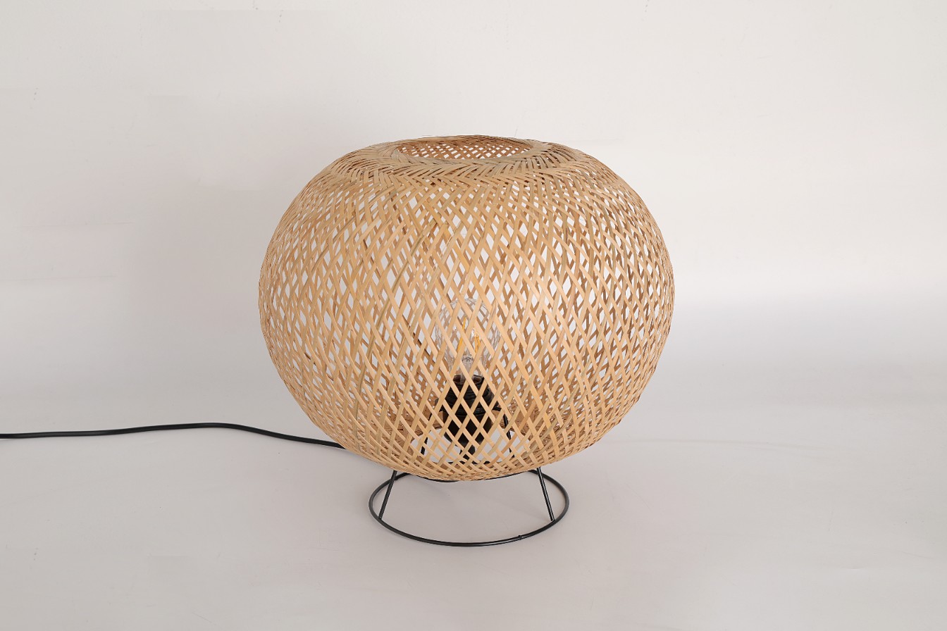 Abat-jour de lampe de table bohème en bambou