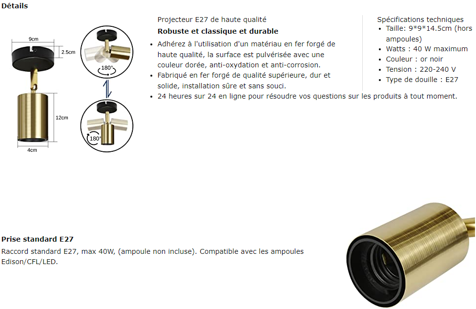 Plafonnier ZMH 1 ampoule