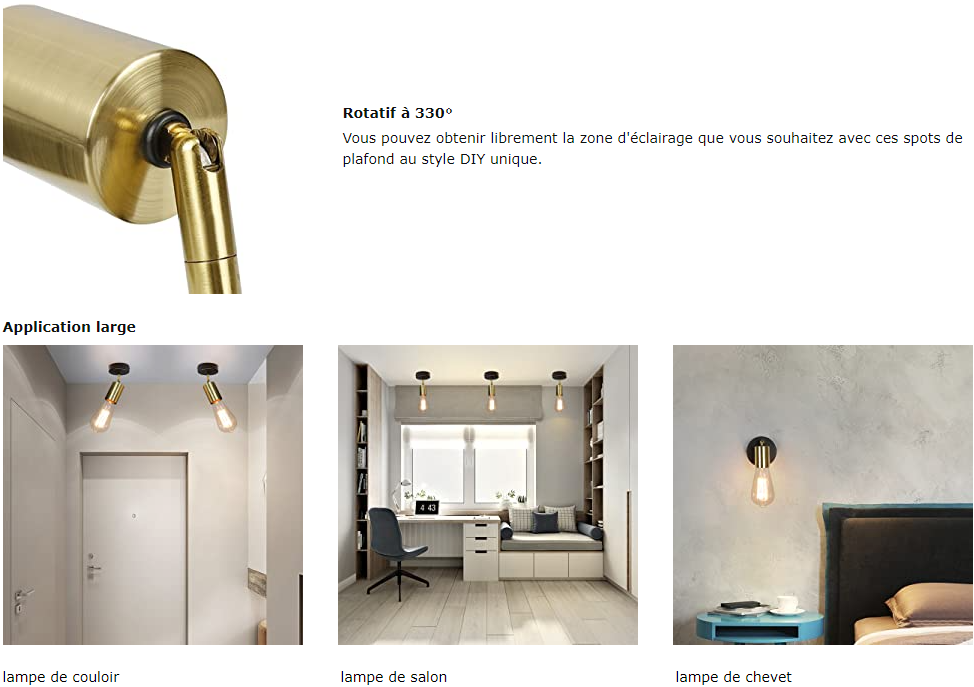 Plafonnier ZMH 1 ampoule
