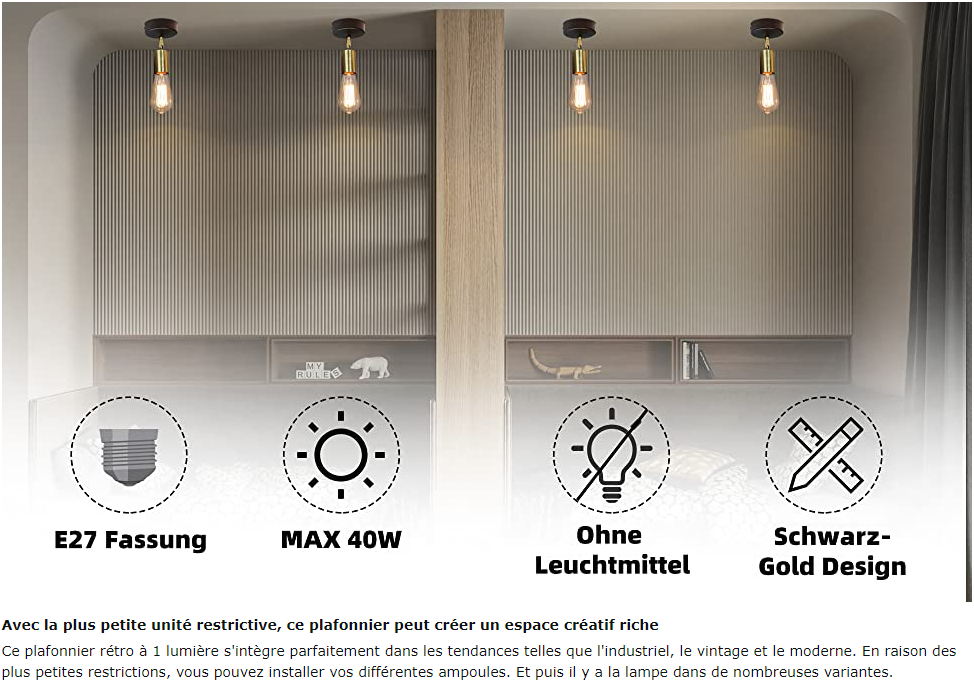 Plafonnier ZMH 1 ampoule