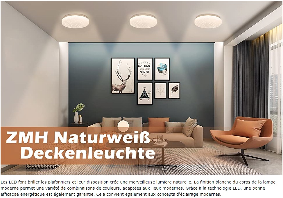 Plafonnier LED ZMH