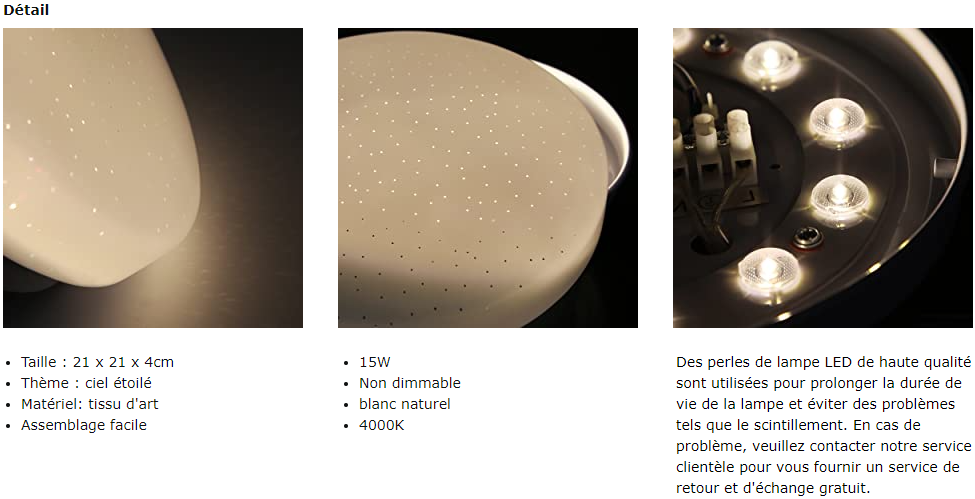 Plafonnier LED ZMH