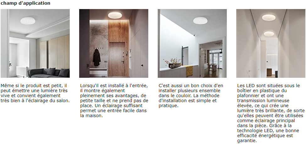 Plafonnier LED ZMH