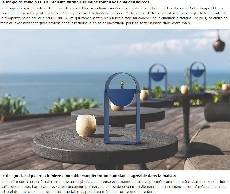 Lampe de chevet LED
