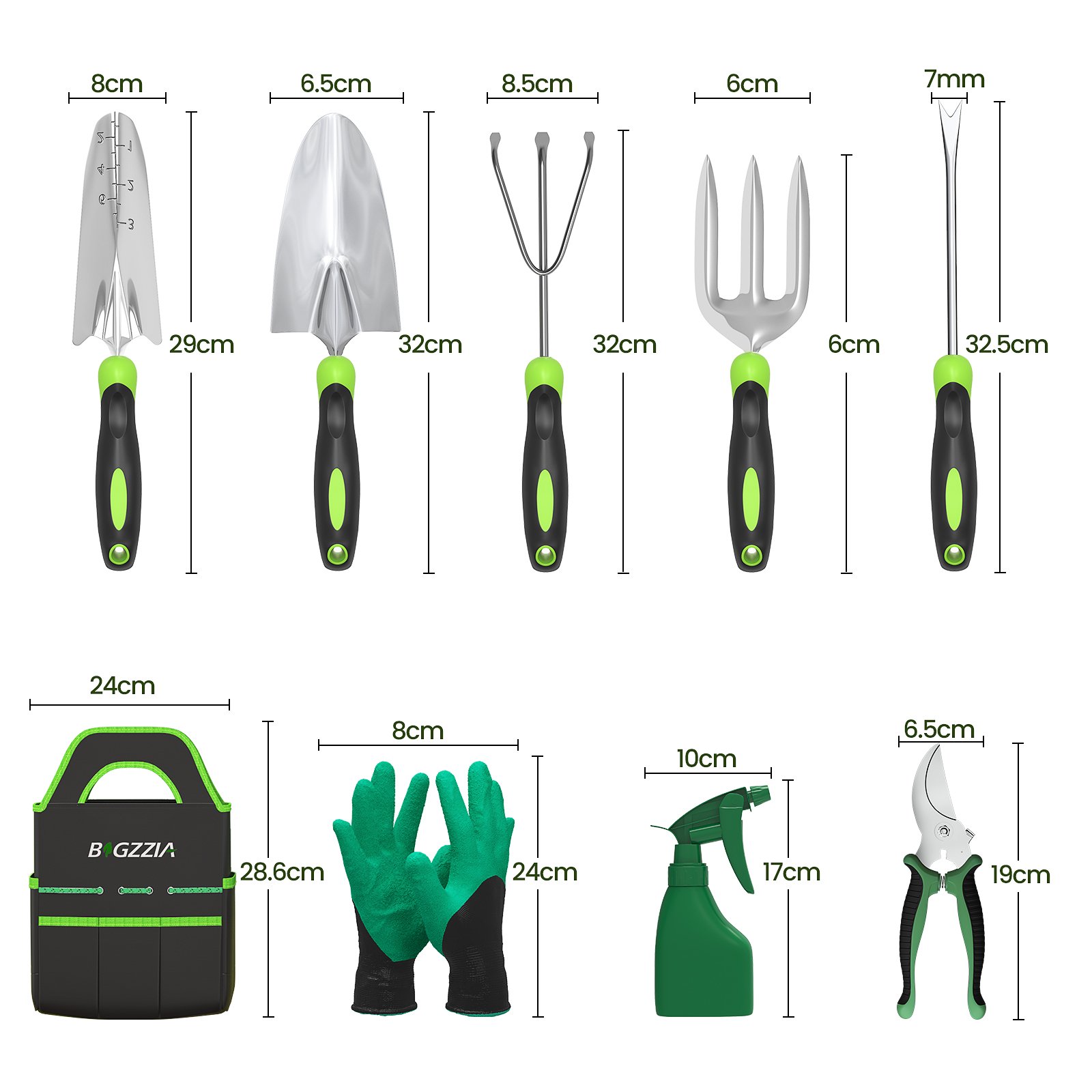 Ensemble D'outils De Jardin - BIGZZIA 9 Pièces Kit Outils De Jardinage En Acier Inoxydable Lourd Avec Sac De Transport - Pour Les Amoureux Du Jardin - Vert -Terre Tendre Soldes Boutique AAHKMJXYDAFdJAOAIMEbOAchKbWM8PW1iN0IfIS oeELzbJJvFS bTzNG lWt5C6