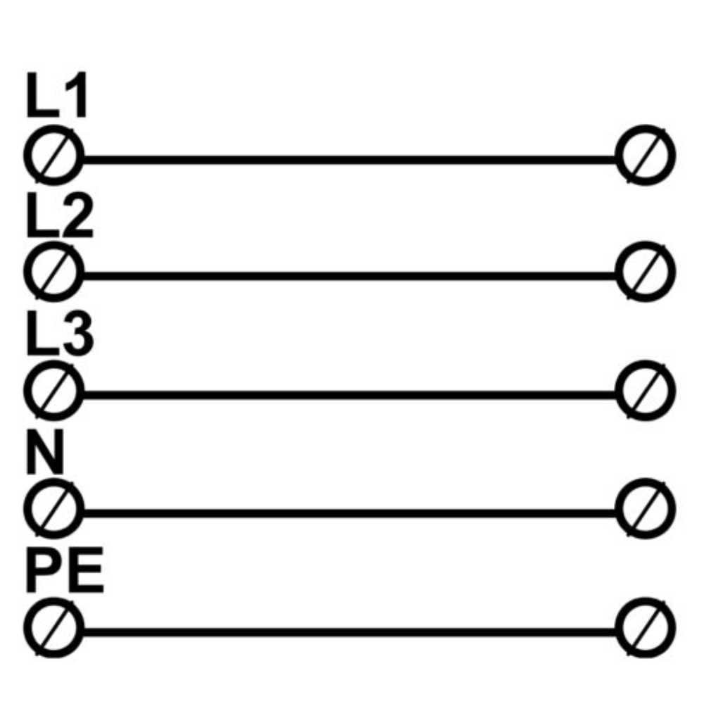 Connecteur universel pour rail ETB 50/1x5 (L1, L2, L3, N, PE) Vis électrique Al/Cu 10 trous pour câbles Elektro Becov