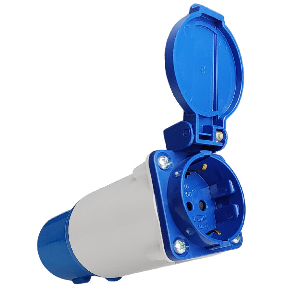 Adattatore da campeggio Marlanvil con spina CEE da 16A a presa Schuko da 16A 250V