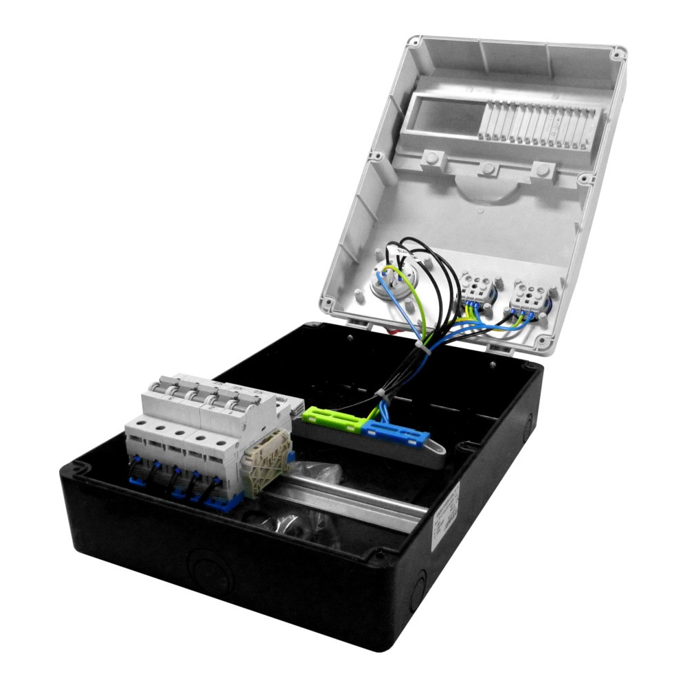 Steckdosen und Schutzgeräte des Verteilers DV-6756-D