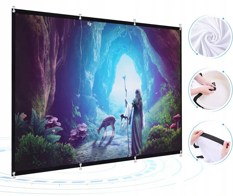 PANTALLA DE PROYECCIÓN para proyector portátil plegable 16:9 332x187 150 pulgadas - Foto n.° 6