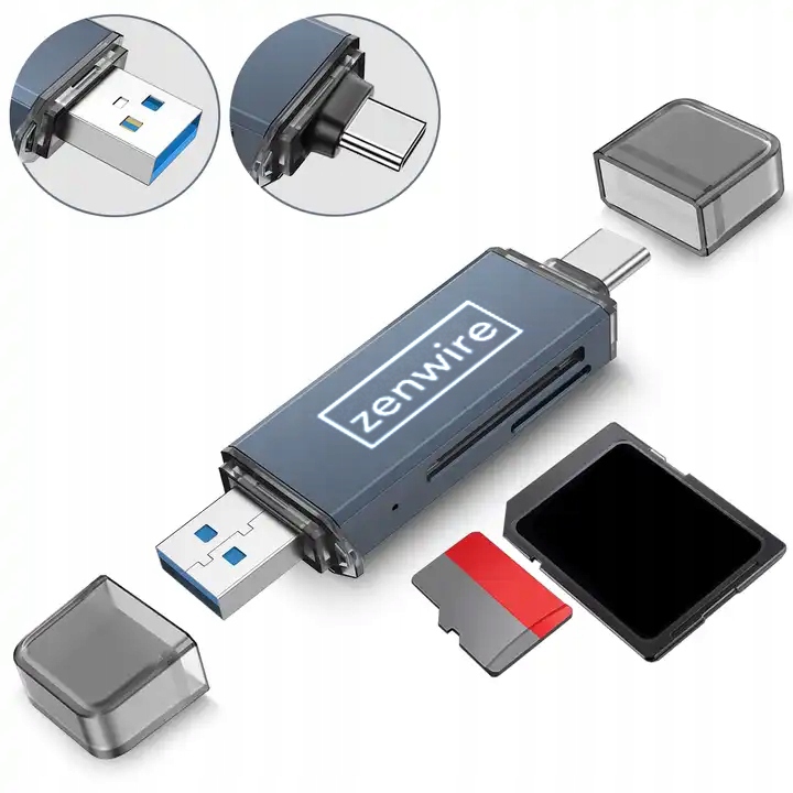 Lettore di schede di memoria SD USB 3.0 USB-C Adattatore TF 4 in 1 SD + MICRO SD 5 Gb/s fino a 2 TB - Foto n. 6
