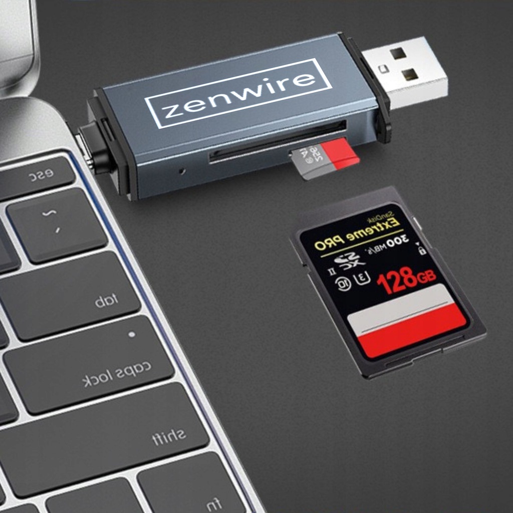 Lettore di schede di memoria SD Adattatore USB 3.0 USB-C 4 in 1 SD + MICRO SD TF 5 Gb/s fino a 2 TB - Foto n. 4