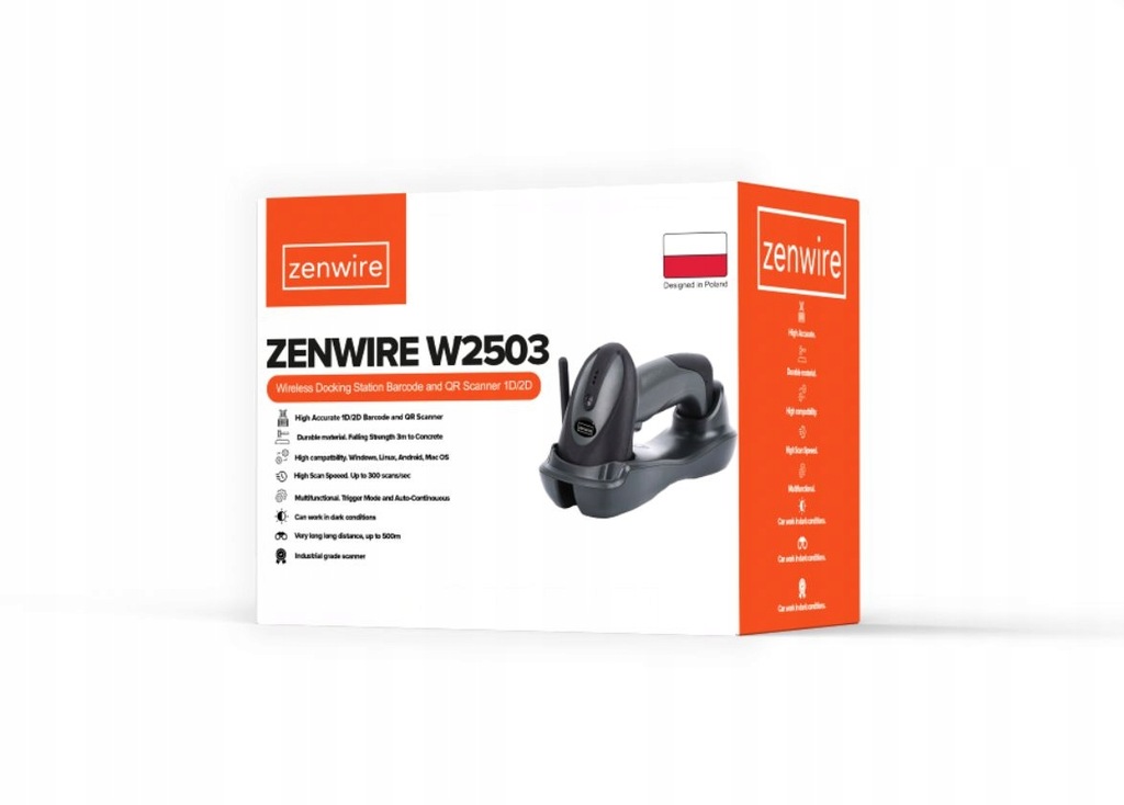 Zenwire W903 Wireless 1D EAN Barcode Scanner with USB Docking Station - photo 7