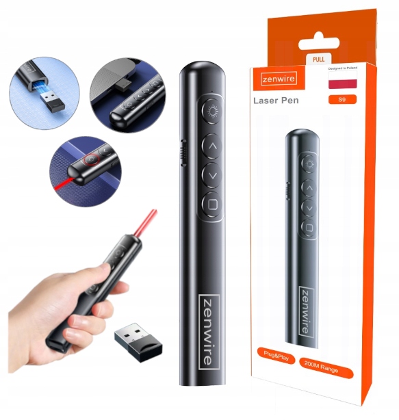 Control remoto inalámbrico USB para presentador láser Zenwire S9 - Foto n.° 1