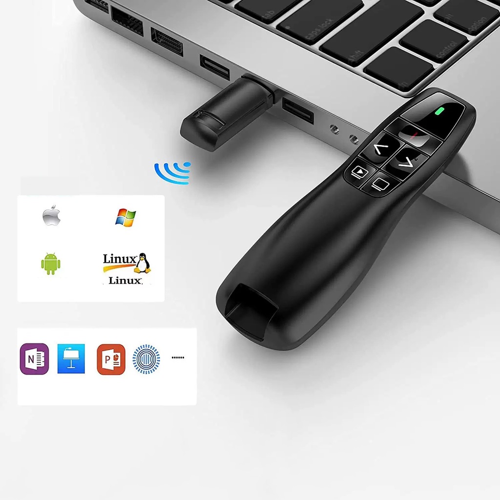 PUNTER LÁSER INALÁMBRICO CONTROL REMOTO PARA PRESENTACIÓN LÁSER USB S15 - Foto n.º 9