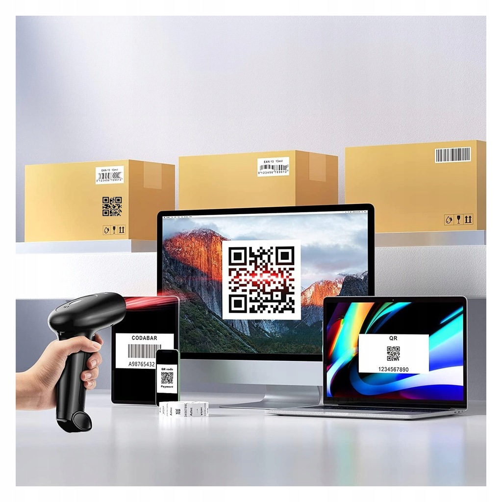 Zenwire W2503 Escáner de código de barras QR 1D 2D inalámbrico con estación de acoplamiento USB - foto 2
