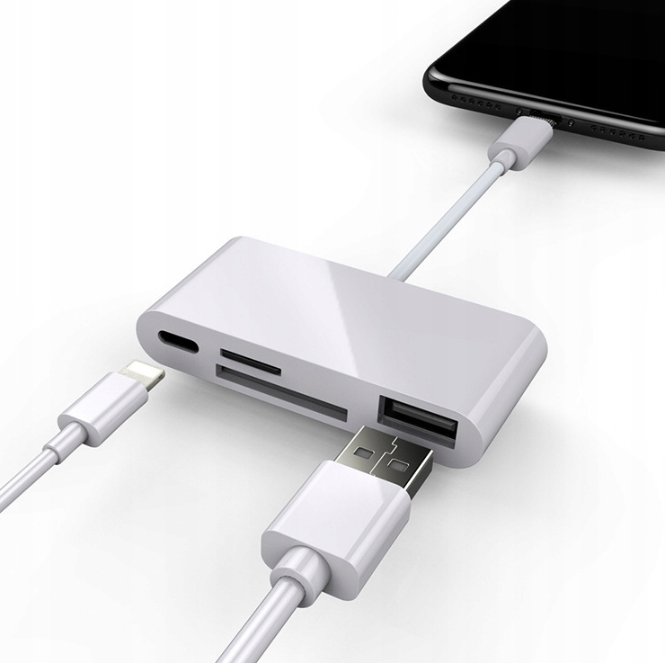 Adattatore lettore di schede micro SD USB Lightning per iPhone - Foto n. 3