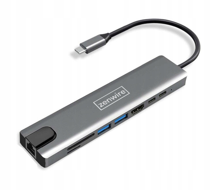 ADATTATORE HUB 9 in 1 USB-C HDMI RJ45 Fast Ethernet SD per Macbook Air Pro M1 M2 M3 Zenwire - Foto n. 7