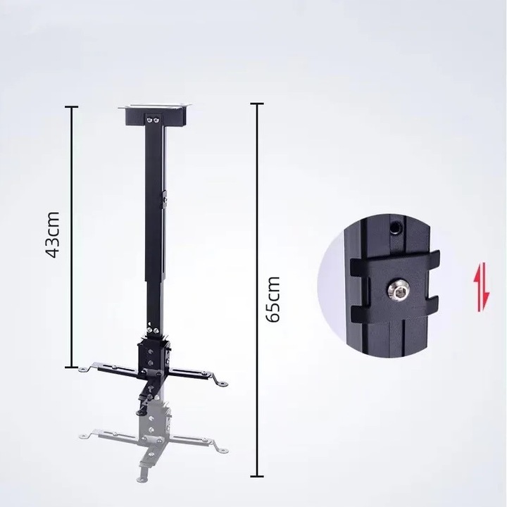 Staffa per proiettore Zenwire nera 4 in 1 per soffitto e parete fino a 25 kg - Foto n. 7